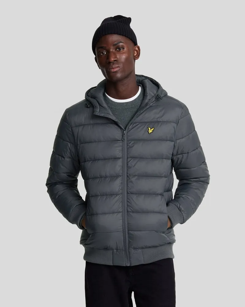Lyle & Scott Nylon Wattierte Herrenjacke Dunkelgrau