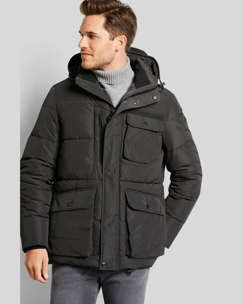 Bugatti Herren Steppjacke mit abtrennbarer Kapuze - Schwarz Schwarz