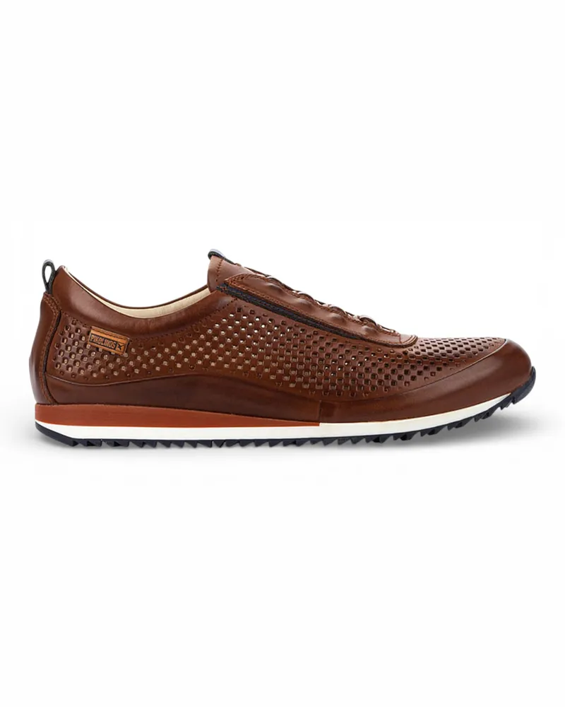 Pikolinos Herren-Sneaker aus braunem Leder mit elastischem Schaft zum Hineinschlüpfen - Liverpool Dunkelbraun