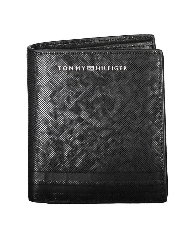 Tommy Hilfiger Schwarzes Lederportemonnaie Schwarz