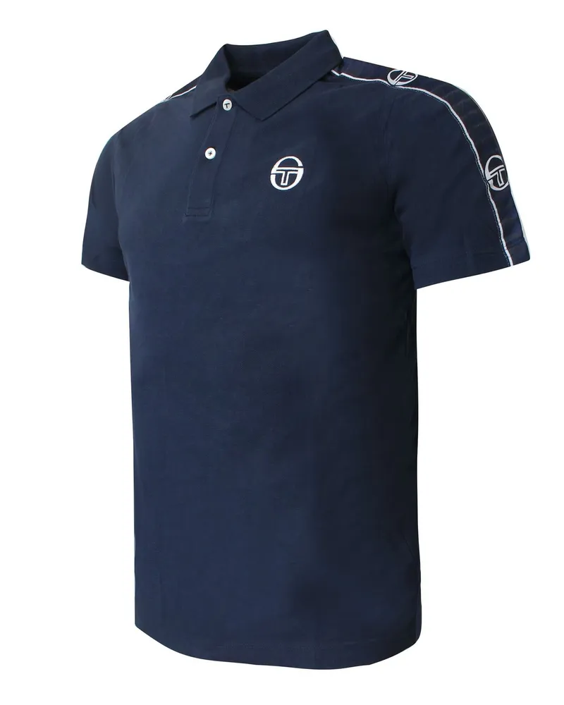 Sergio Tacchini Herren Foley Polo Shirt Taped Navy Top 38731 200 Blau