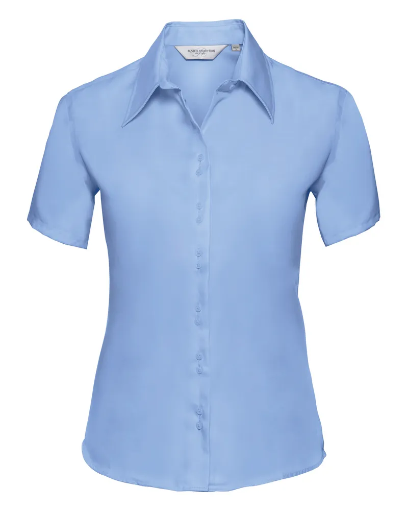 Russell Athletic Russell Collection - Bügelfreie kurzärmelige Bluse - Damen (Hellblau Blau