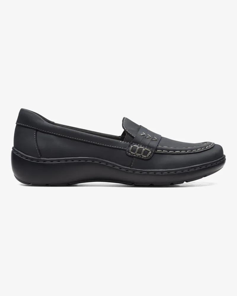 Clarks Cora Ashly schwarze Lederschuhe Schwarz