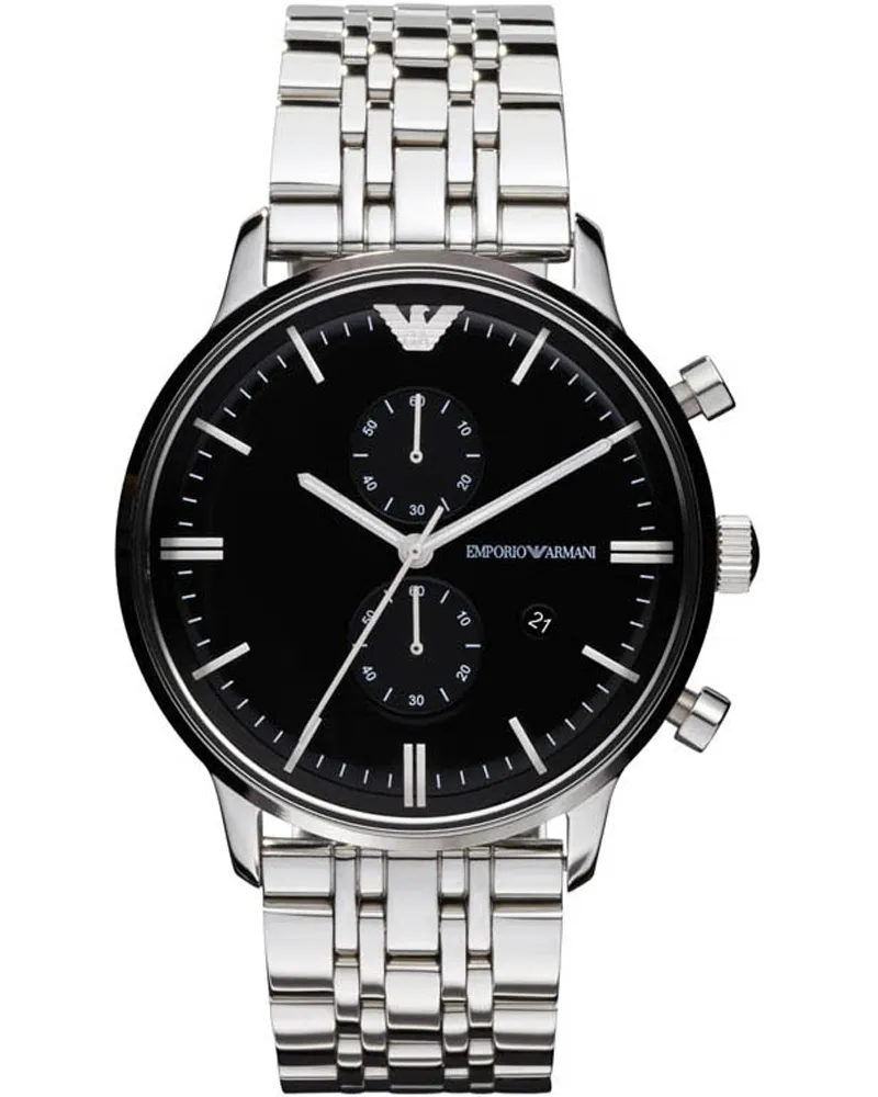Emporio Armani AR0389 Chronograph Silber Uhr Silber