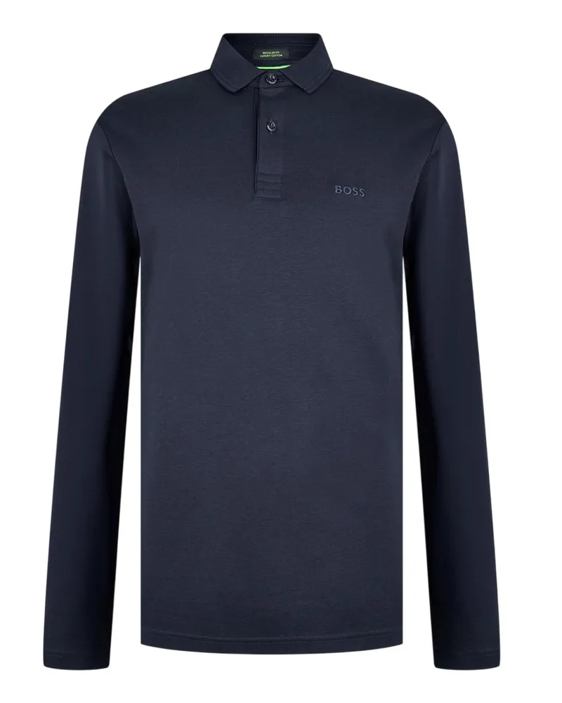 HUGO BOSS Pirol" Poloshirt für Herren, Langärmlig (Dunkelblau Blau