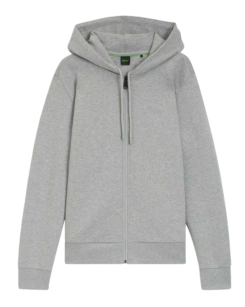 HUGO BOSS Saggy" Hoodie mit durchgehendem Reißverschluss für Herren (Silber Silber