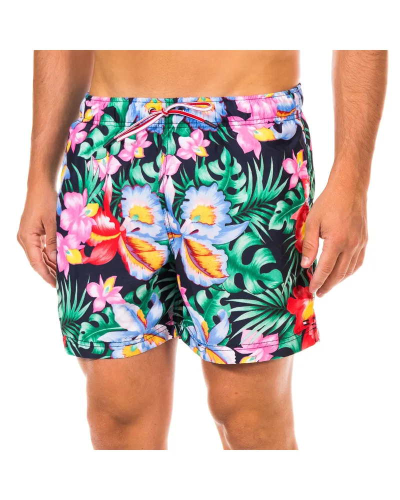 Tommy Hilfiger Herren-Badeanzug verstellbar mit Schnürsenkeln EH87873746-416 Mehrfarbig