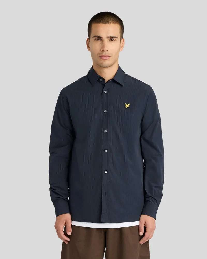 Lyle & Scott Karomuster-Hemd Marineblau