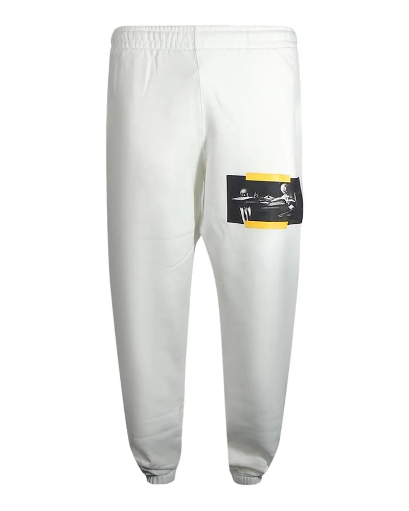 OFF-WHITE Herren Caravaggio Malerei Logo Jogginghosen (Weiß/Gelb Weiß