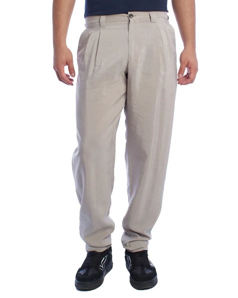 Emporio Armani Herren Chino-Hose mit Bundfalten I1PWI0 Grau