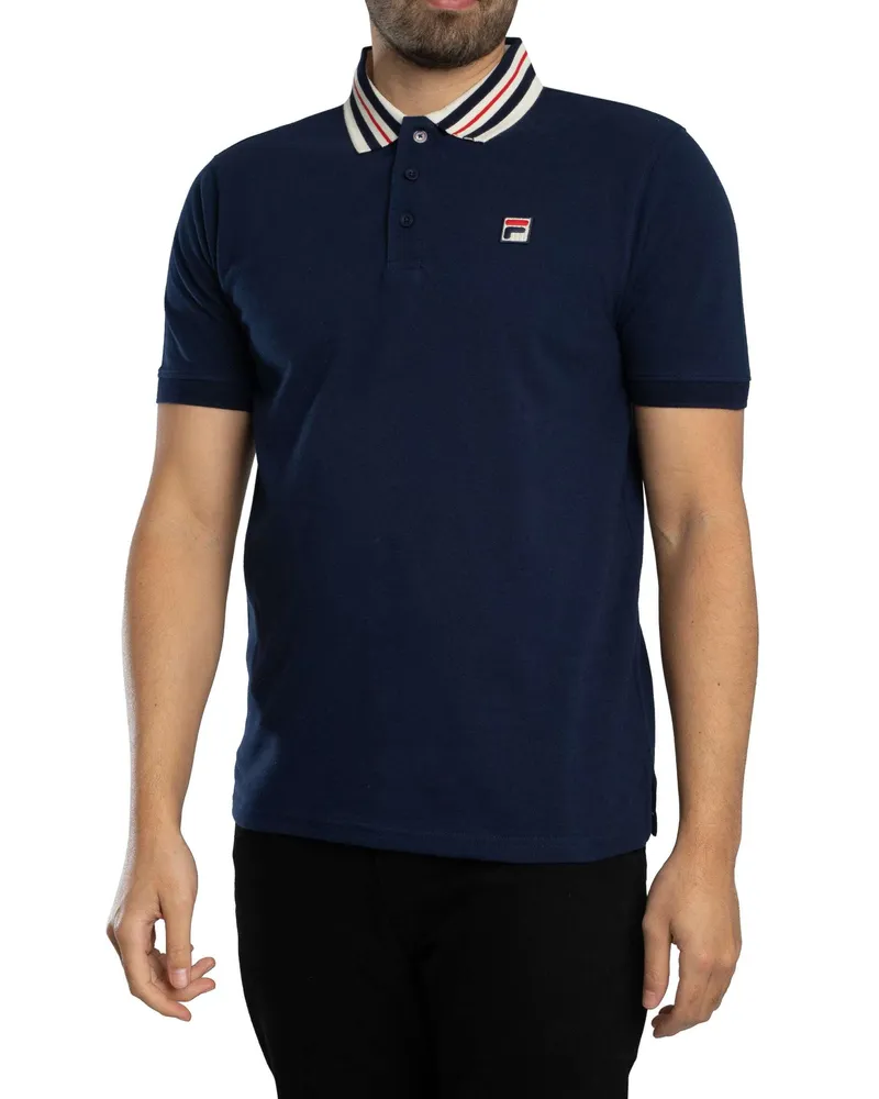 Fila Achille Heritage Tape Basic Poloshirt, Blau Blau