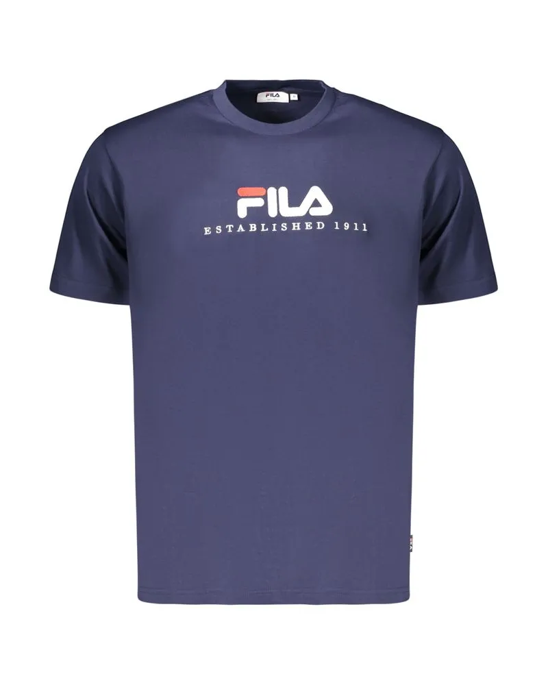 Fila Blaues Baumwoll-Herren-T-Shirt Blau