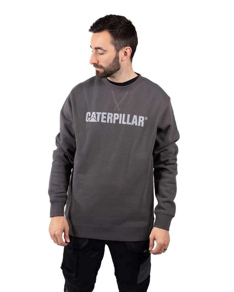 Caterpillar Footwear Mittelschweres Crewneck Baumwoll Sweatshirt für Herren in Grau Grau