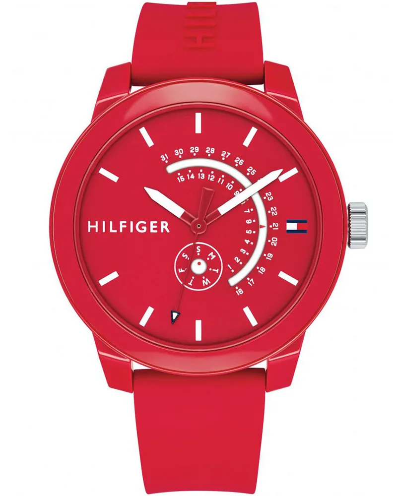 Tommy Hilfiger Denim Herren Uhr Rot 1791480 Rot