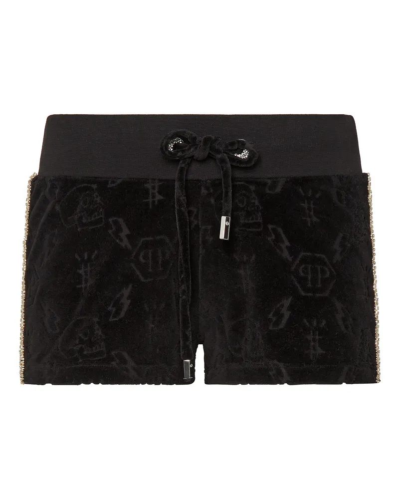 Philipp Plein Joggingshorts „Monogram" - Schwarz Schwarz