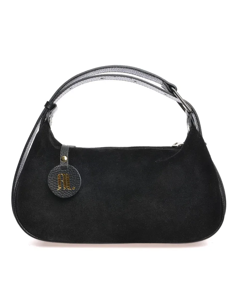Anna Luchini Schwarz Rindsledertasche Schwarz
