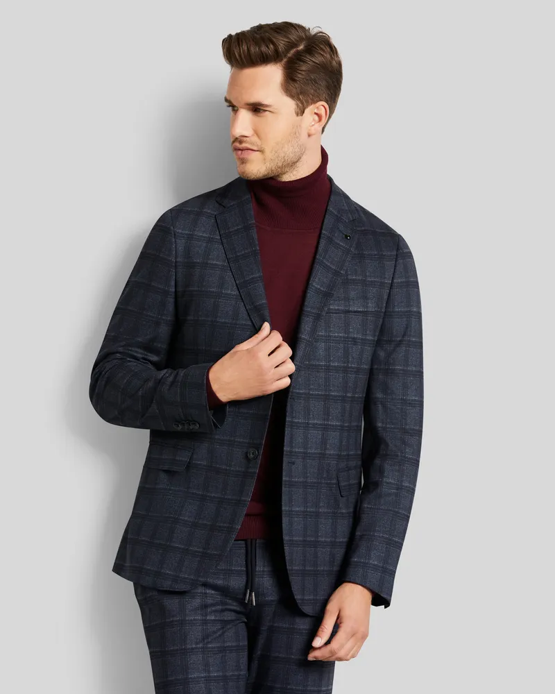 Bugatti Herren Sakko mit High-Stretch-Funktion Marineblau