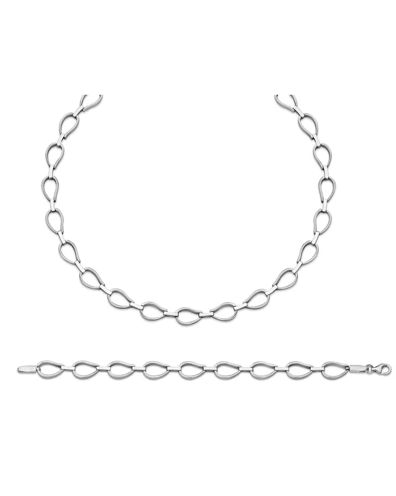 Orphelia Damen 925 Sterling Silber Set: Kette + Armband - Silber SET-044 Silber