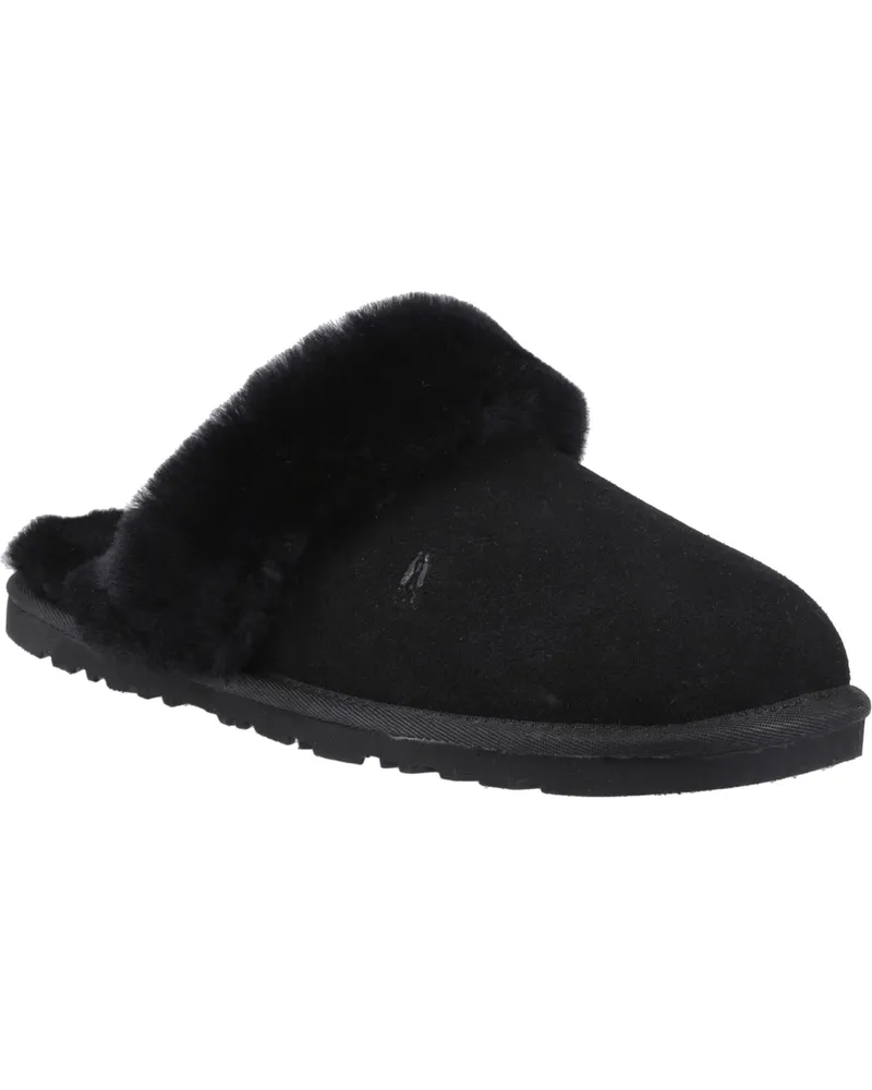 Hush Puppies Samantha Wildleder-Hausschuhe für Damen - Schwarz Schwarz