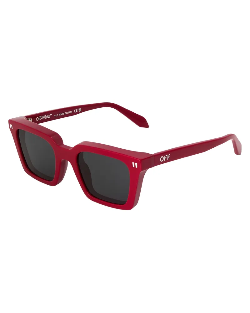 OFF-WHITE Off White - Rechteck-Sonnenbrille für Herren/Damen Unisex (Rot Rot
