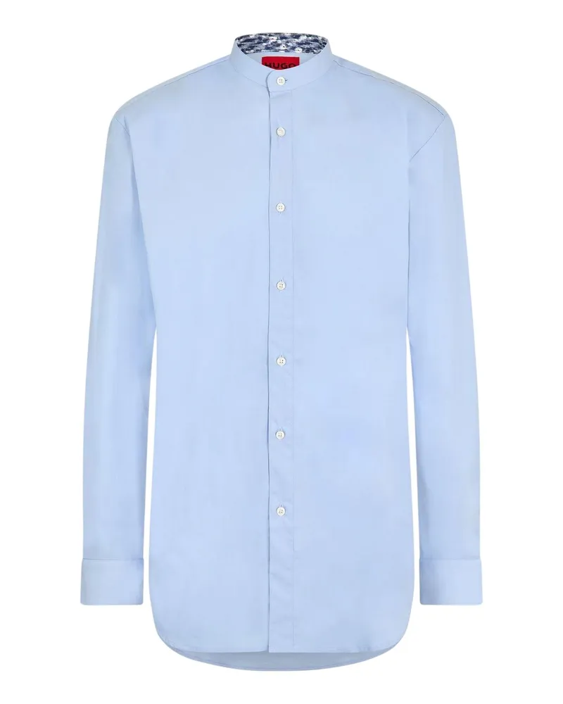 HUGO BOSS Herren Kaleb Stehkragen Langarmshirt (Pastellblau Blau