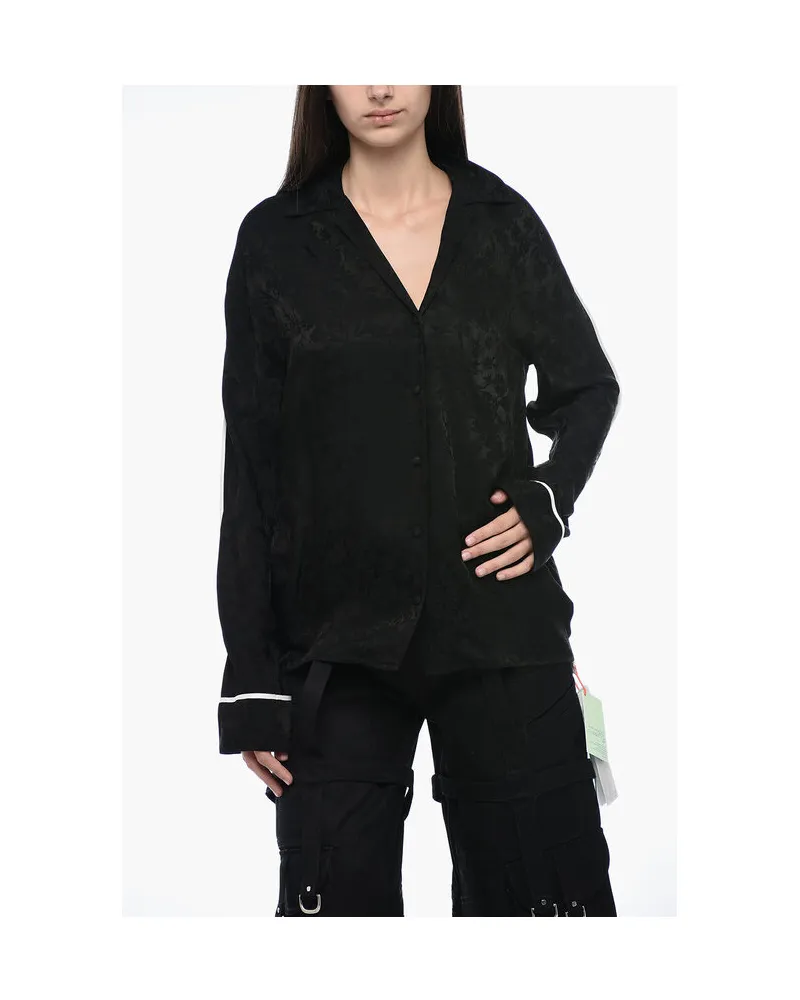 OFF-WHITE SEASONAL Brokathemd mit kontrastierenden Besätzen - Schwarz Schwarz