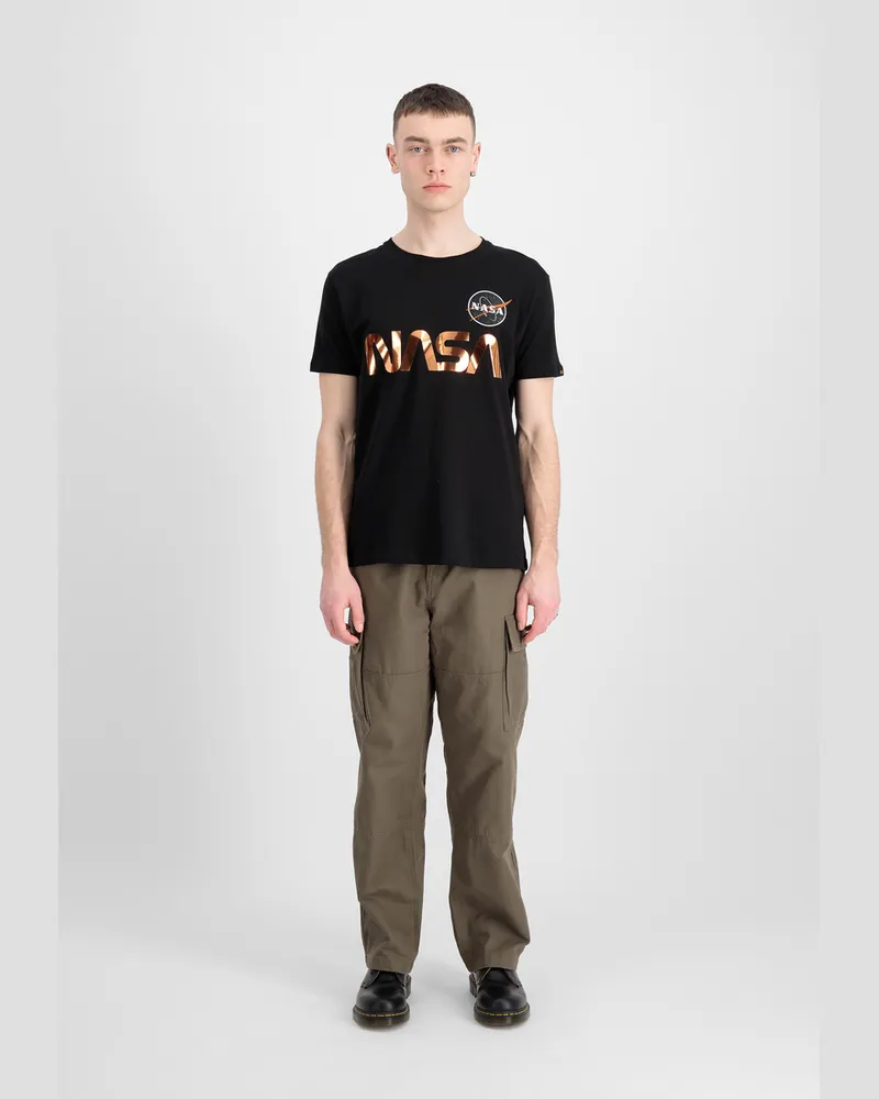 Alpha Industries NASA Reflective T-Shirt Schwarz