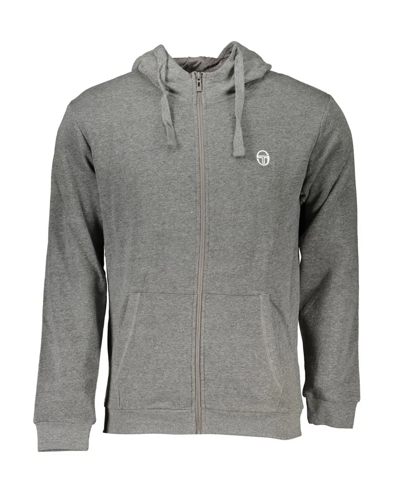 Sergio Tacchini Graue Baumwolle Herren Kapuzensweatshirt Grau