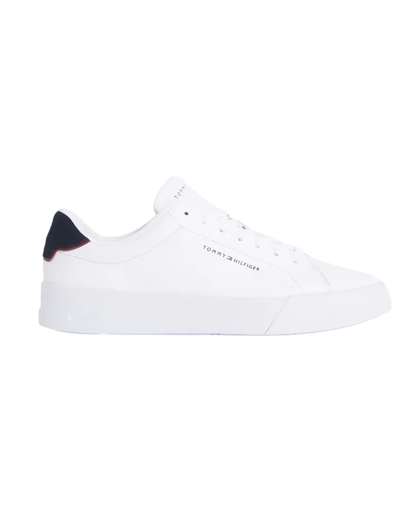Tommy Hilfiger Pebble Grain Court" Sneaker für Herren, Leder (Weiß/Marine Weiß