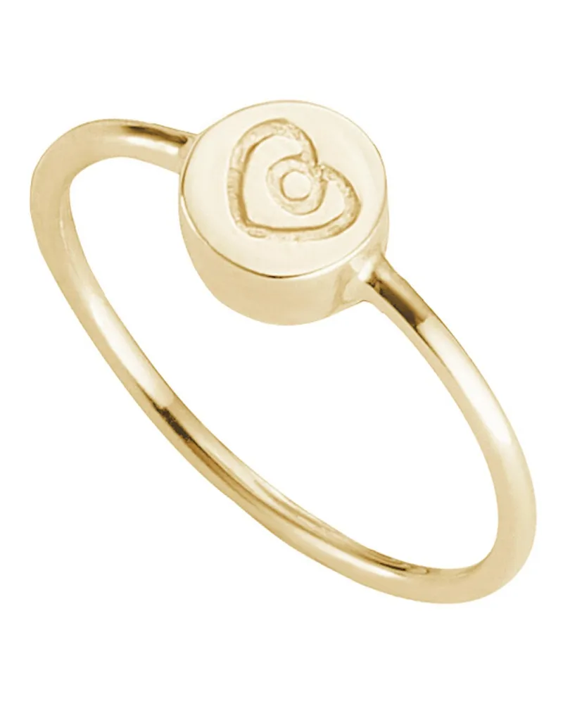 cai Ring aus 925er Sterling‑Silber, vergoldet, Herzmotiv - Gold Gold
