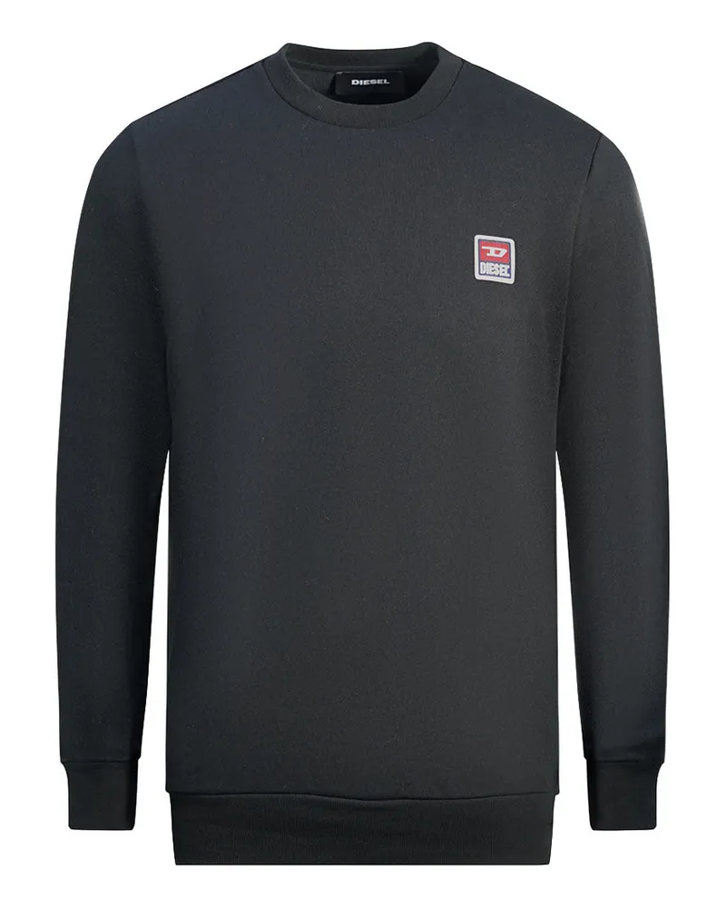Diesel Schwarzes -Sweatshirt mit Patch-Logo Schwarz