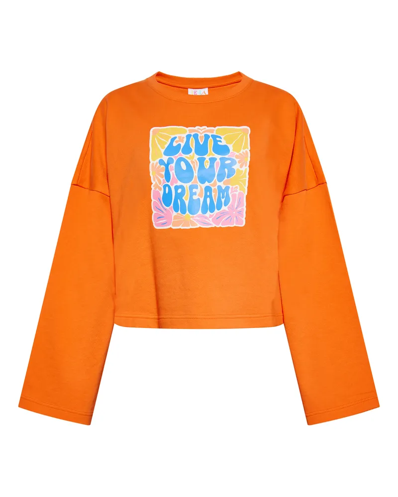 IZIA Sweatshirt mit Rundhals für Damen - Orange Orange