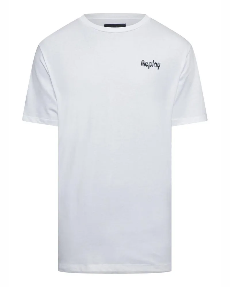 Replay T-Shirt für Herren, Baumwolle, Regulär (Weiß Weiß