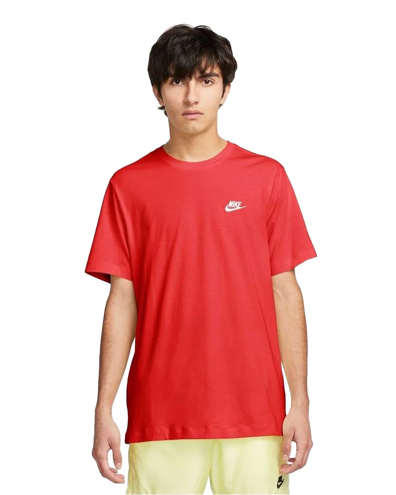Nike Club" T-Shirt für Herren (Universitäts-Rot/Weiß Dunkelrot