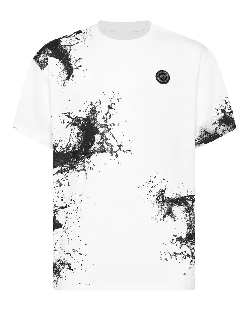 Philipp Plein T-Shirt Rundhalsausschnitt Ss Splash Weiß