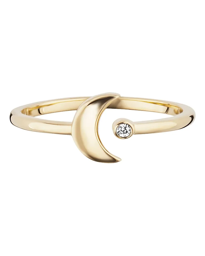 cai Ring 925 Sterling Silber gelb vergoldet Zirkonia Mond Gold
