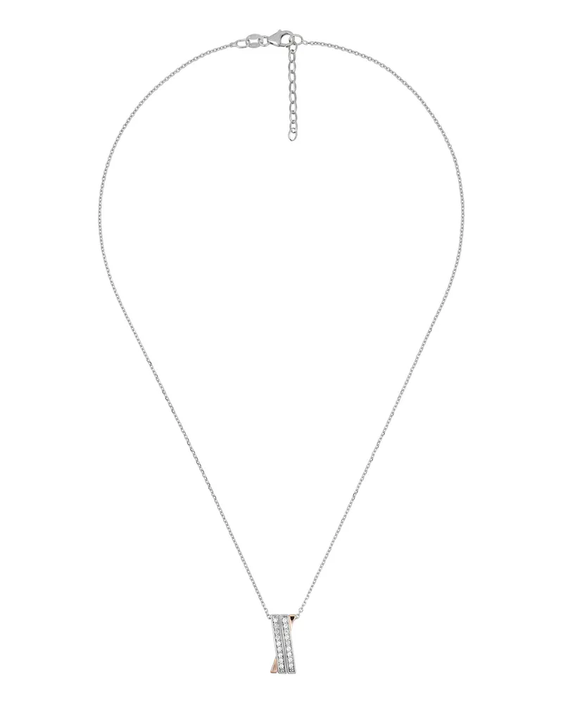 Orphelia Damen-Kette aus 925er Sterlingsilber mit Anhänger, Silber/Rosé, ZH-4833 Silber