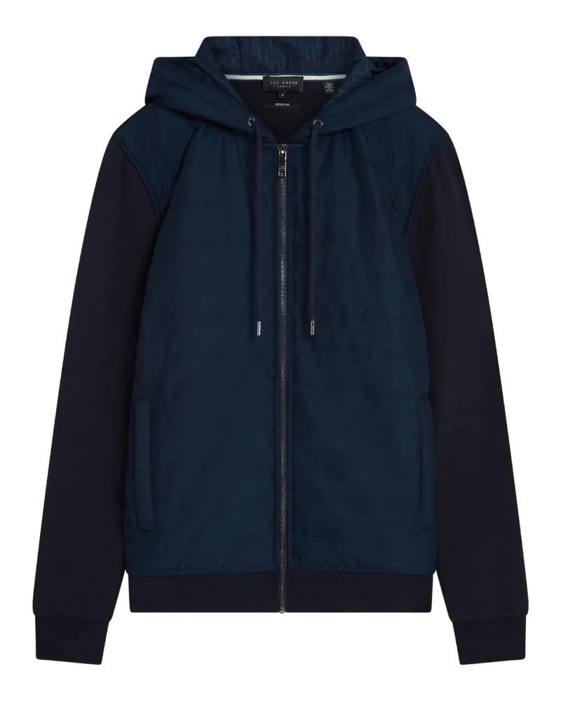 Ted Baker Adburys Regular gesteppte Kapuzenjacke mit Reißverschluss - Marineblau Marineblau