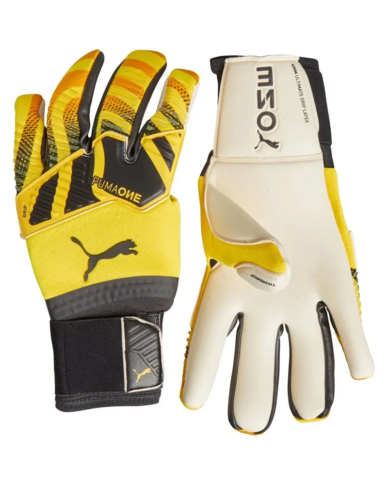 Puma One Grip 1 Hybrid Pro Gelbe Erwachsenen Torwarthandschuhe Gelb