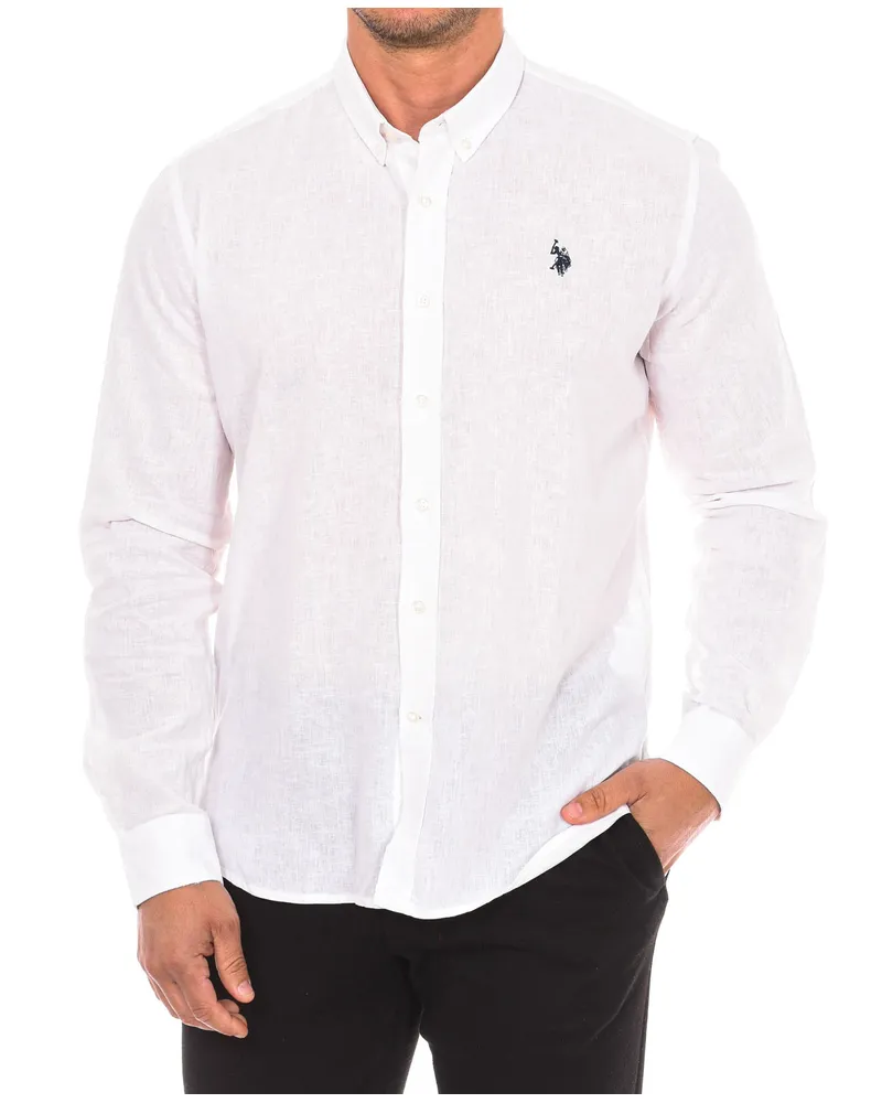 U.S. Polo Assn.  Langarmhemd 68127 Mann Weiß