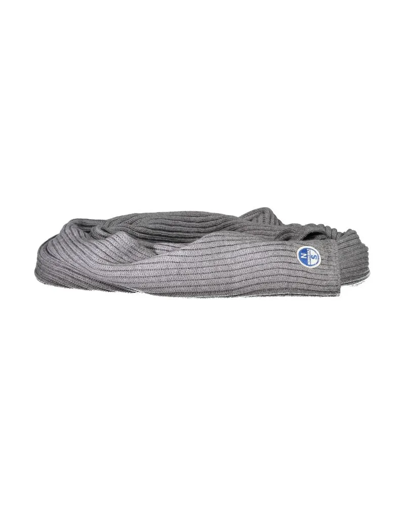 North Sails Breiter Rippstrickschal mit Logo-Patch - Grau Grau
