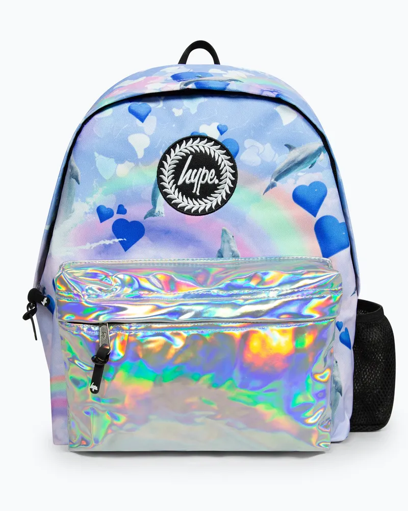 HYPE Girls Holo Rainbow Delfine Ikonischer Multifarben Rucksack Mehrfarbig