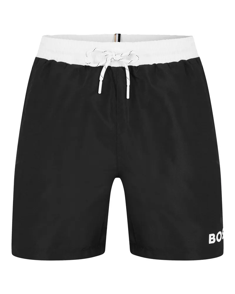 HUGO BOSS Starfish" Badeshorts für Herren (Schwarz/Weiß Schwarz