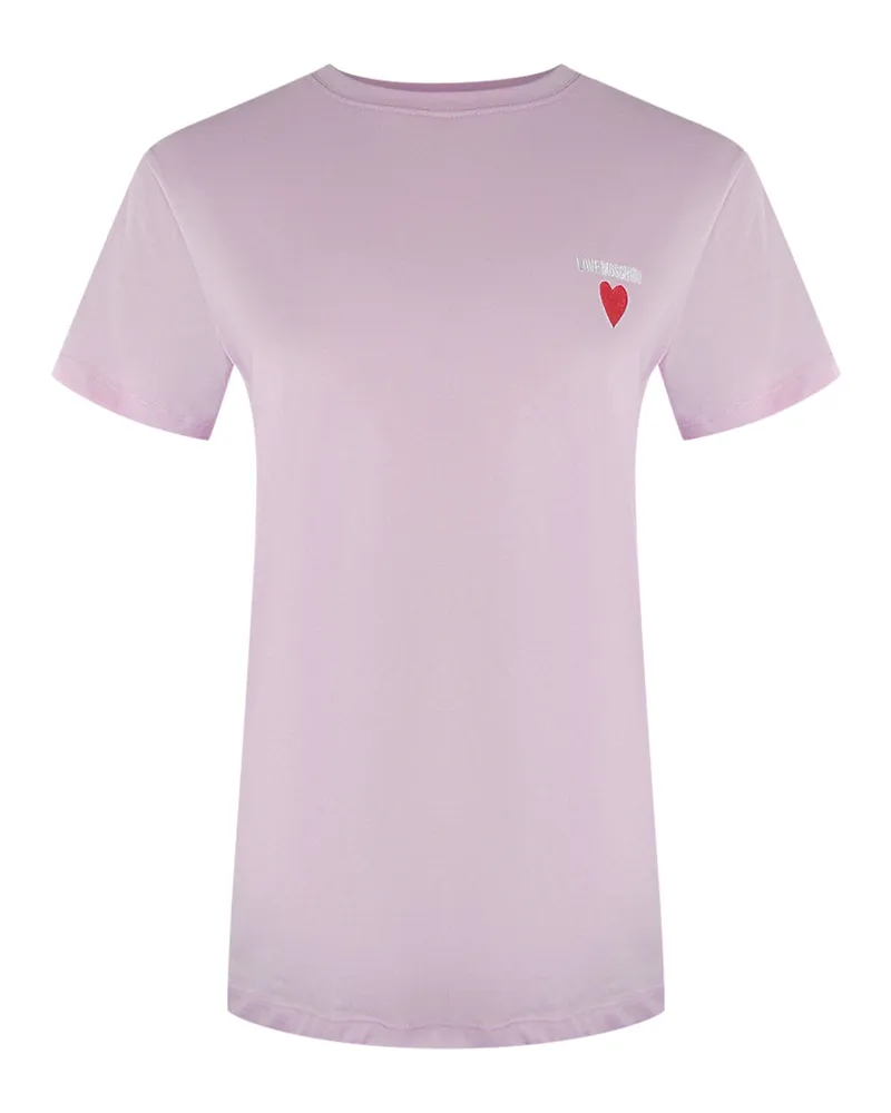 Moschino T-shirt Mit Kleinem Herz-logo In Pink Rosa