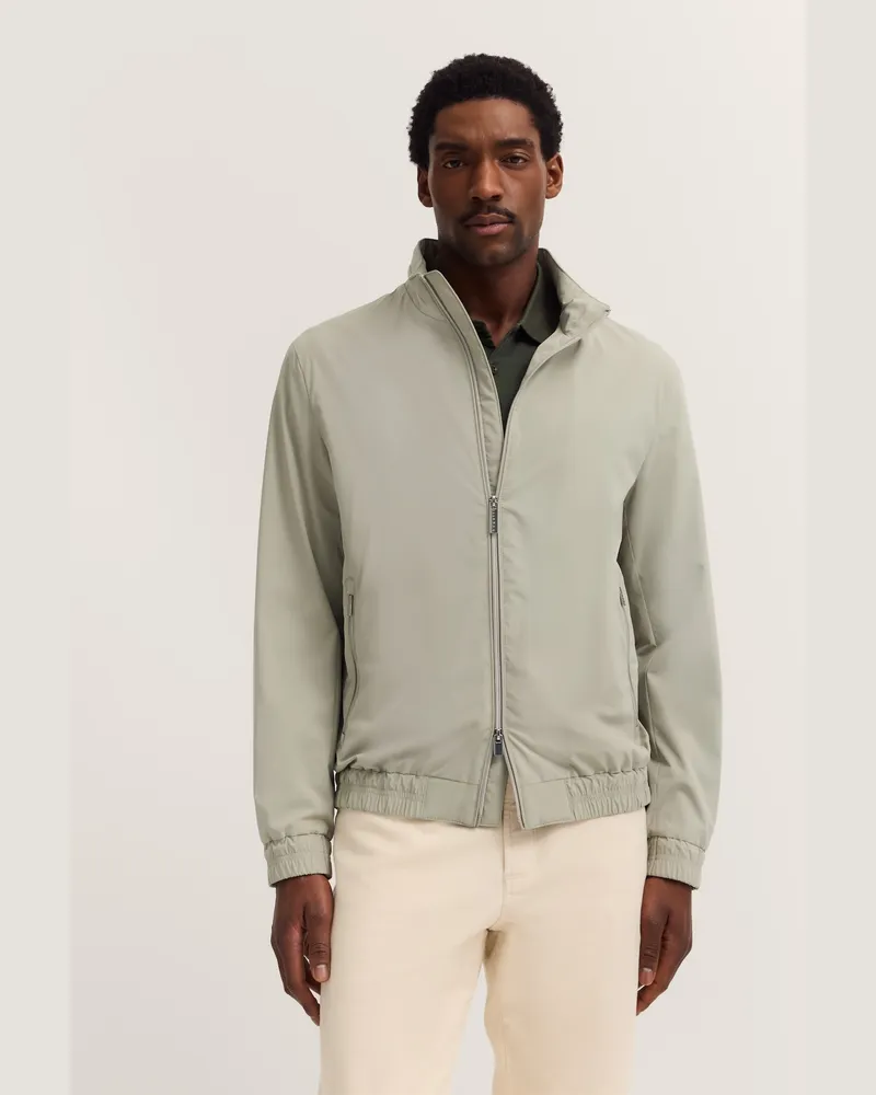 Bugatti Herren Übergangsblouson mit Stehkragen & Stretch-Funktion Grün