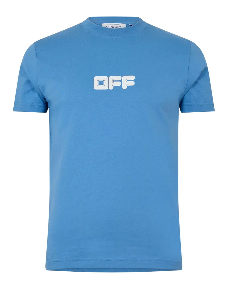 OFF-WHITE Off White - T-Shirt für Herren, Baumwolle, Schmal (Allure Himmelblau