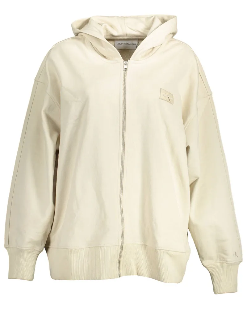 Calvin Klein Zip-up Hoodie mit lässigem Schnitt Elfenbein
