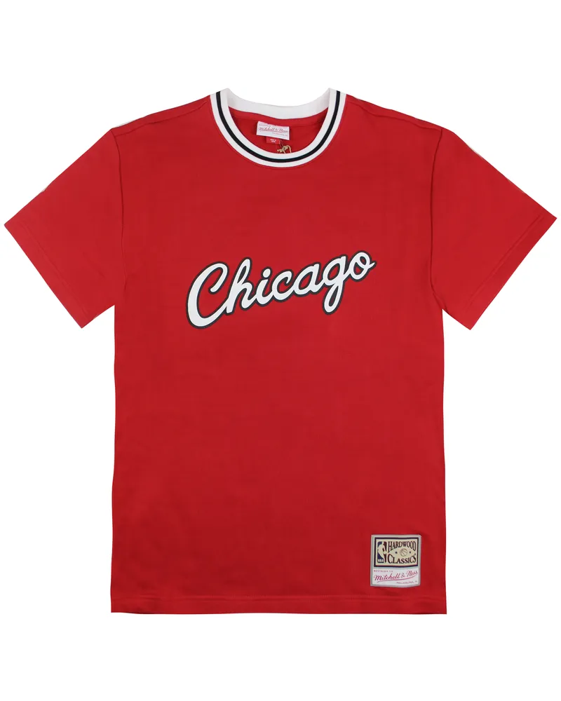 Mitchell & Ness Chicago Bulls Französisch Terry Mens T-Shirt Rot
