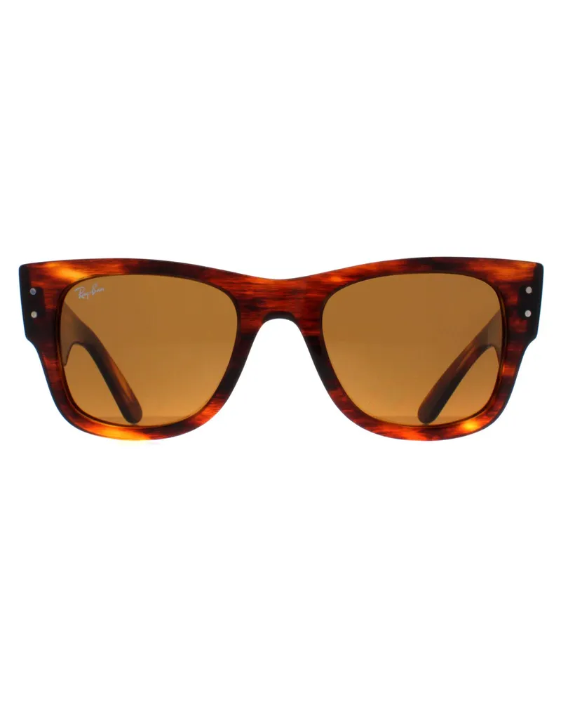 Ray Ban Square Unisex Gestreifte Havanna Braun RB0840S Mega Wayfarer Braun