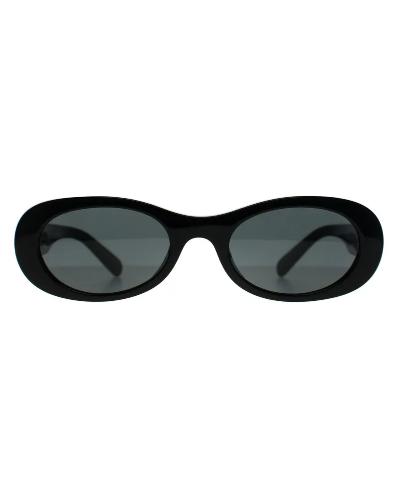 Miu Miu MU06ZS ovale Damen-Sonnenbrille - Schwarz Schwarz